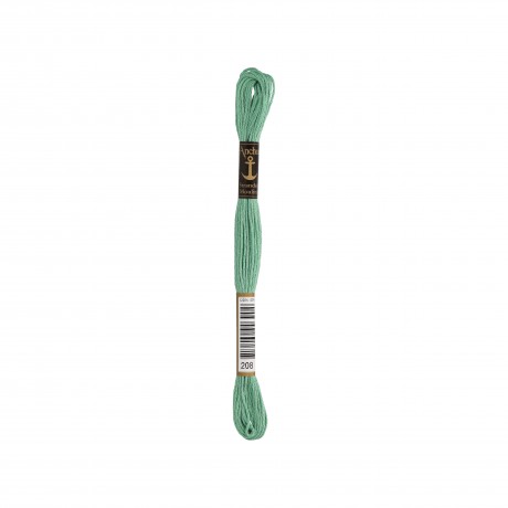 Meada de linha de bordar Anchor Stranded Cotton, filosele cor 208 verde Meada de linha de bordar Anchor Stranded Cotton, filosele cor 208 verde